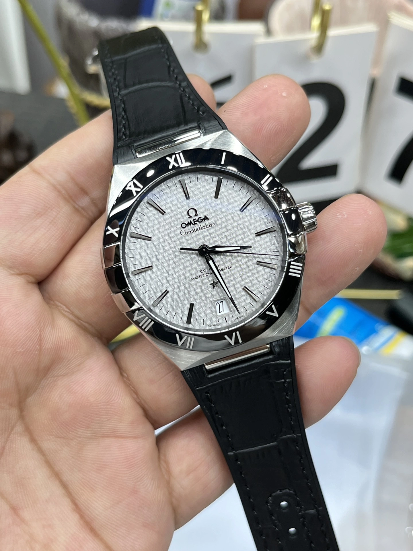 GoAnywhere CBD Factory Omega Constellation 41mm Steel Black Ceramic Bezel Silver Silk Dial (131.33.41.21.06.001) 1:1 Super Clone – DD8900 Movement 313